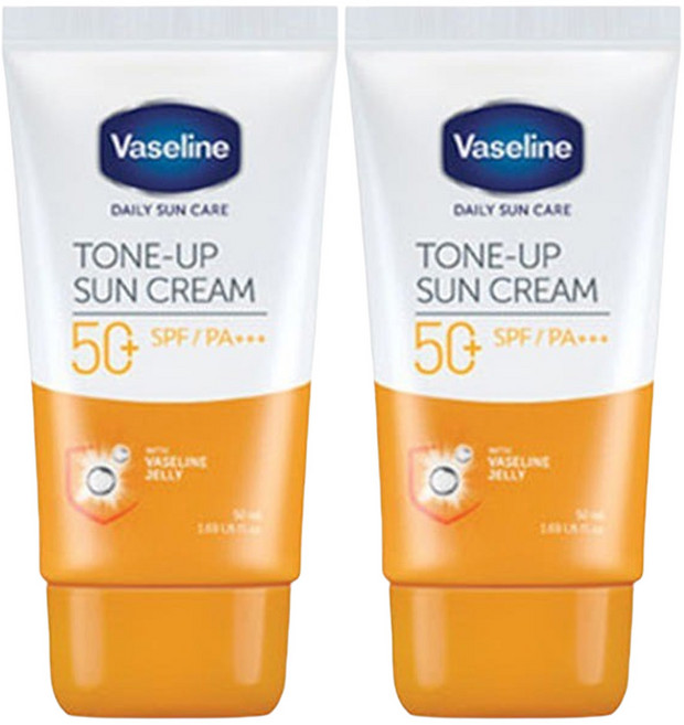 바세린 톤 업 선크림 SPF50 PA+++, 50ml, 2개