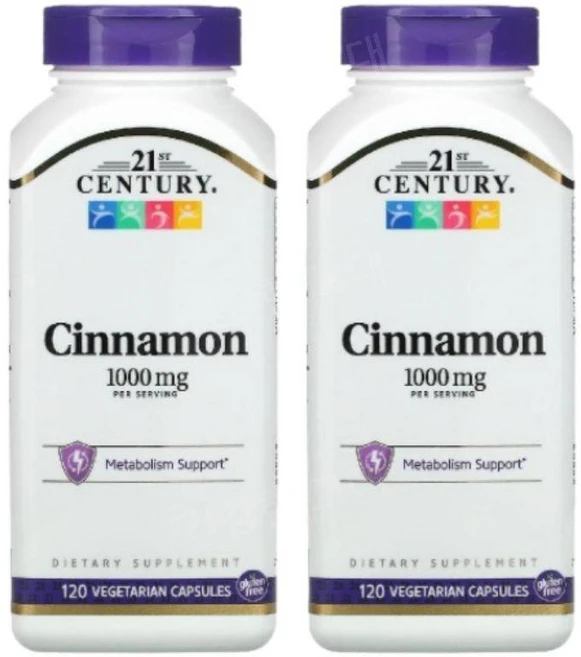 21세기센트리 시나몬 계피추출물 1000mg 120캡슐 2개 Cinnamon, 120정 - 쿠팡