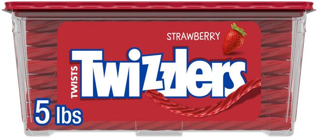트위즐러 트위스트 딸기 맛 감초 스타일 쫄깃한 홀리데이 캔 TWIZZLERS Twists Strawberry Flavored Licorice Style Chewy Holiday, 1개, 5.9kg