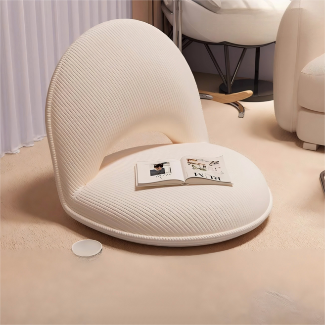 각도 조절 좌식 의자 접이식 등받이 앉은뱅이 게으른 좌식 소파, 아이보리