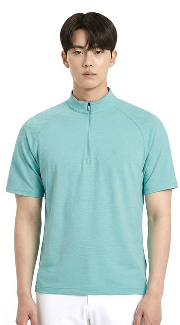 콜핑 남성 연한 스트라이프 기본 등산 반팔 반집업 티셔츠 2402TK580M