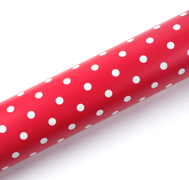 노크원 큰땡땡이 비닐 증착롤 포장지 중 37.5cm x 17m, 1개, 빨강