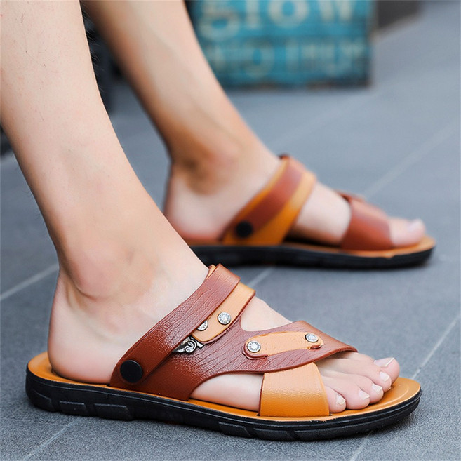 besteffie 남자슬리퍼 패션 배색 미끄럼방지 발편한 트랜드 캐주얼 데일리록 빅사이즈 남성슬리퍼 C58