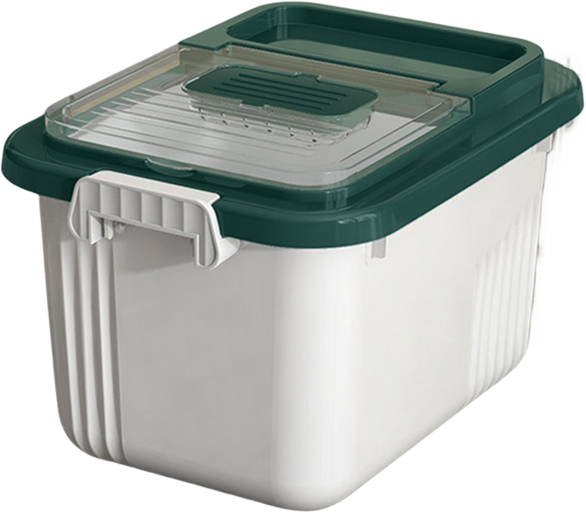 가정용 키친 대용량 쌀통 스탠딩 장방형 사각 잡곡통벌레 안생기는 쌀통 오렌지색 20kg 1개, 녹색 × 6kg × 1개