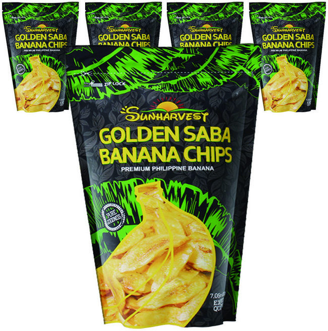 sunsarap 골든 사바 바나나칩, 200g, 5개