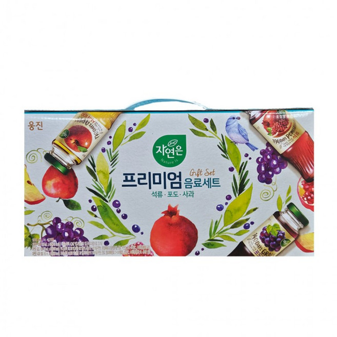 웅진 자연은 석류 포도 사과 180mlX12병 프리미엄세트 혼합주스 선물세트, 180ml, 12개