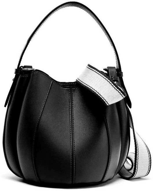 자라 가방 여성 톱스티칭 크로스바디 스트랩 레더 숄더백 버킷백 물통형 호보백