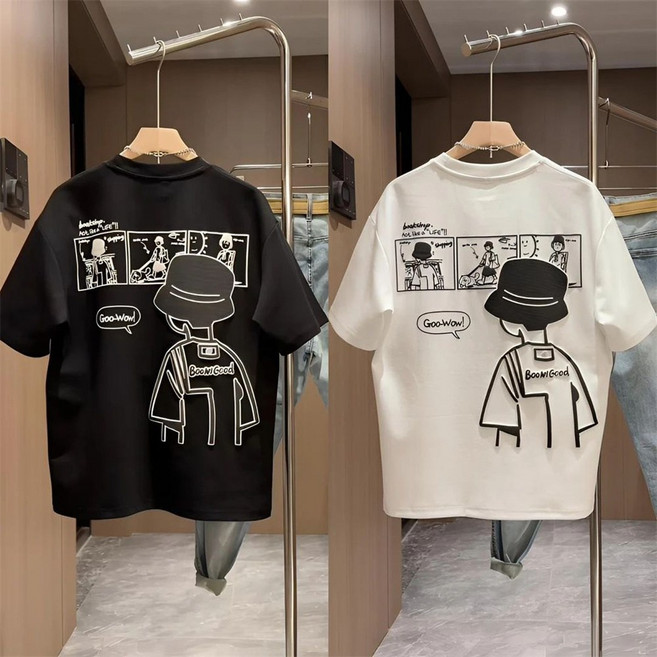 [ 단품 / 1+1 옵션선택 ] 주니어 학생 면반팔티 여름 중학생 청소년 캐주얼 티셔츠 ASD26041521 32