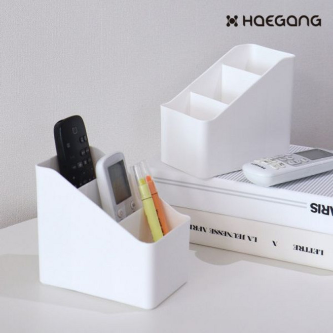 3단 리모컨 정리함 수납 정리 보관 수납함 원목 다목적 테이블 화장대 책상 소품 소형 거치대 용품, 1개