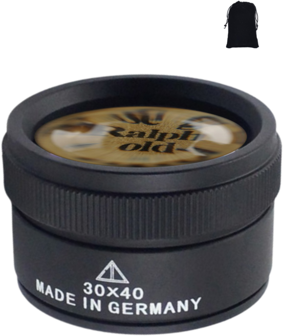 달달플랫폼 확대경 과학 관찰 주얼리 돋보기 독일산 렌즈 루페 30배 휴대용 파우치, 블랙