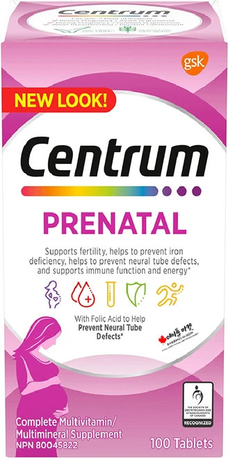 센트룸 프리네이탈 CENTRUM Prenatal 100정 임산부 영양제 철분제, 1개 - 쿠팡