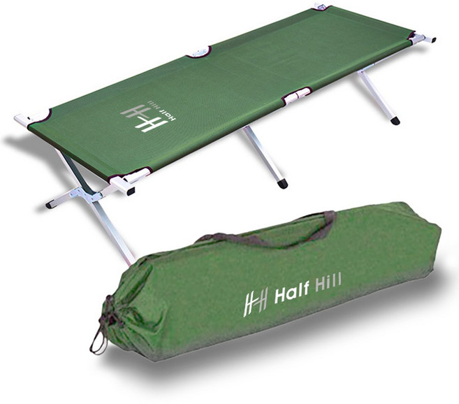 하프힐 초경량 접이식 휴대용 캠핑 야전 침대, 카키