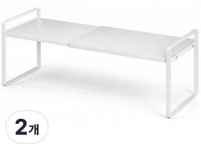 잇어스홈 길이조절 싱크대 정리선반, 2개, 화이트