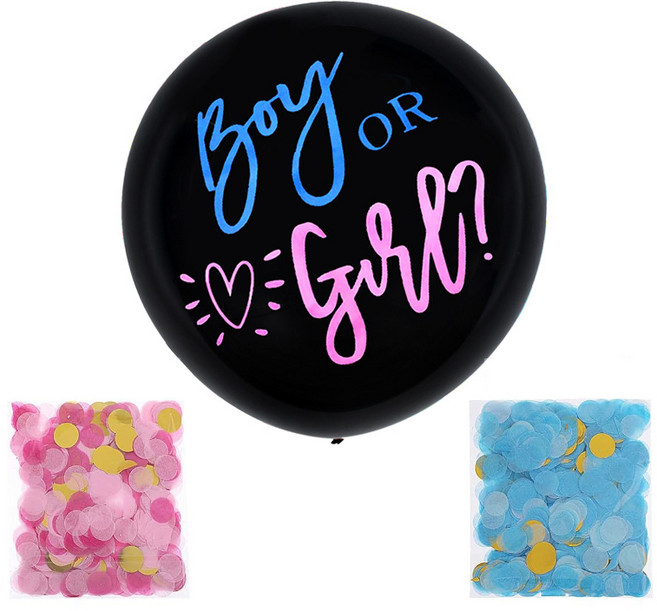 올리브파티 젠더리빌 풍선 세트 성별 확인 베이비샤워 파티용품, 1개, 슬림세트