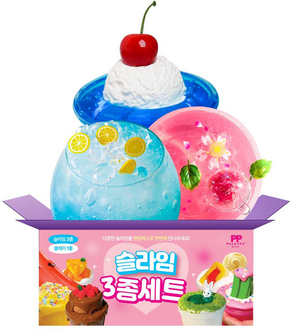 크림소다+블루레몬에이드+벚꽃수 슬라임 3종 세트 (총 350ml), 1개