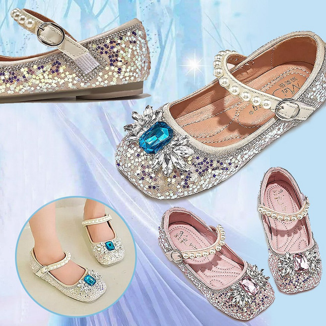 엘사 구두 프린세스 크리스탈 반짝이 여아 공주 신발