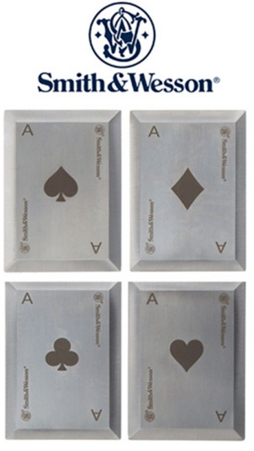 [Weshop] [Smith & Wesson ] 스미스앤웨슨 불스아이 드로윙 카드 4팩 Bullseye Throwing Cards 4 pack 투척용 카드, 투척용카드4개 2세트