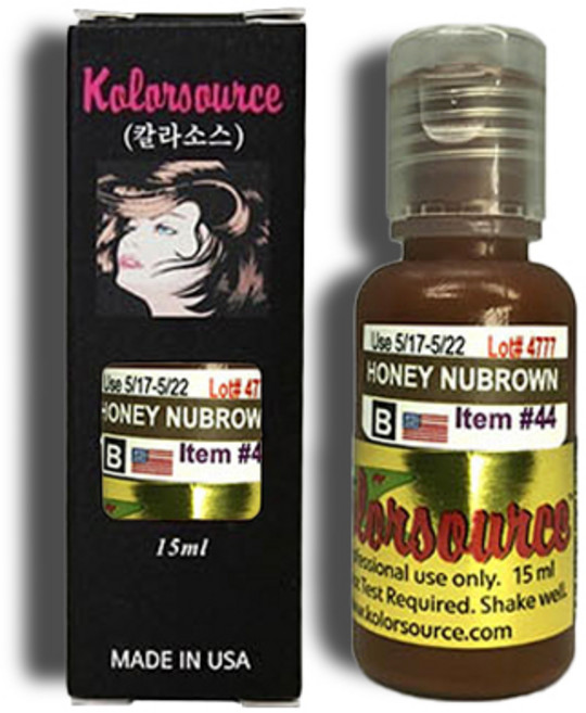 칼라소스 색소 15ml 반영구 화장 머신 액상 엠보 겸용 자가검사 색소, 허니뉴브라운, 1개