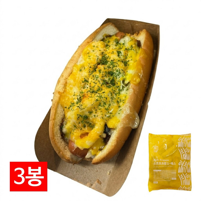 삼립 냉동 소프트프랑스 바게트빵 500g(50gX10입) 3개입 미니 파베이크 카페빵, 500g, 3개