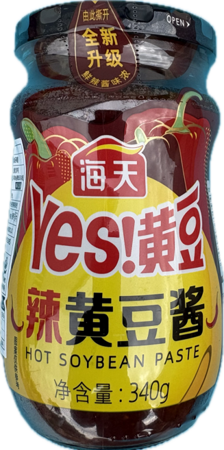 홍홍 중국식품 YES 해천 매운 황두장 병 볶음소스 노랑콩 메주콩 중국 된장, 1개, 340g