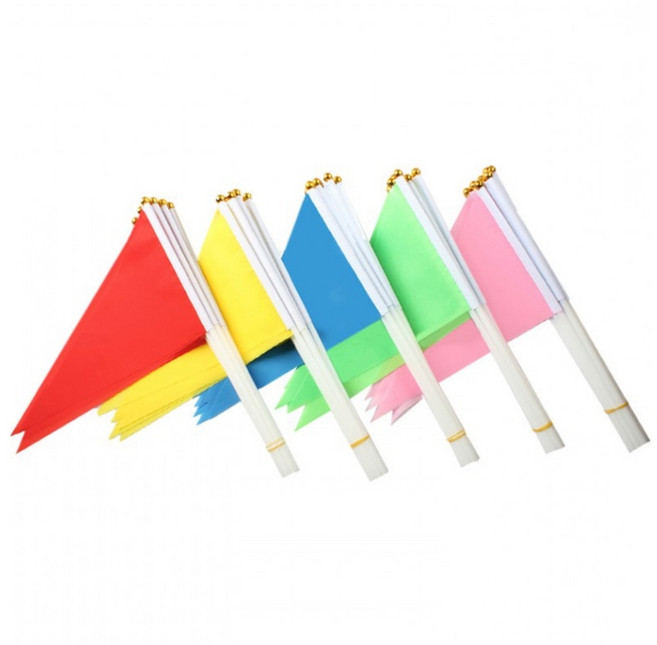 컬러 삼각깃발 100개입 미니 응원 무지 게임, 혼색100개입