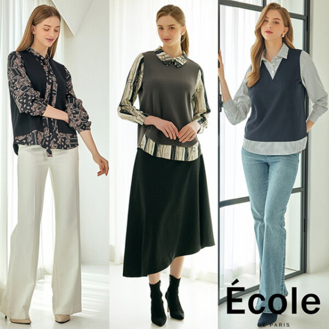 [리베레츠] [에꼴드파리] 시크레이어링블라우스3종세트