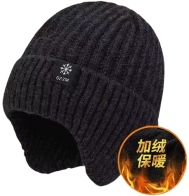 GZ-ZM 中老年加厚針織毛帽 保暖護耳帽 男士冬帽 加絨內裡 防風禦寒