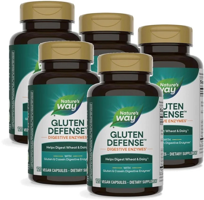 네이처스웨이 글루텐 디펜스 다이제스티브 엔자임 캡슐 Nature's Way Gluten Defense, 120정, 5개 - 쿠팡