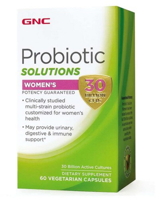GNC 프로바이오틱 솔루션 우먼스 300억 CFU 60캡슐 식물성캡슐 여성용, 1개, 60정