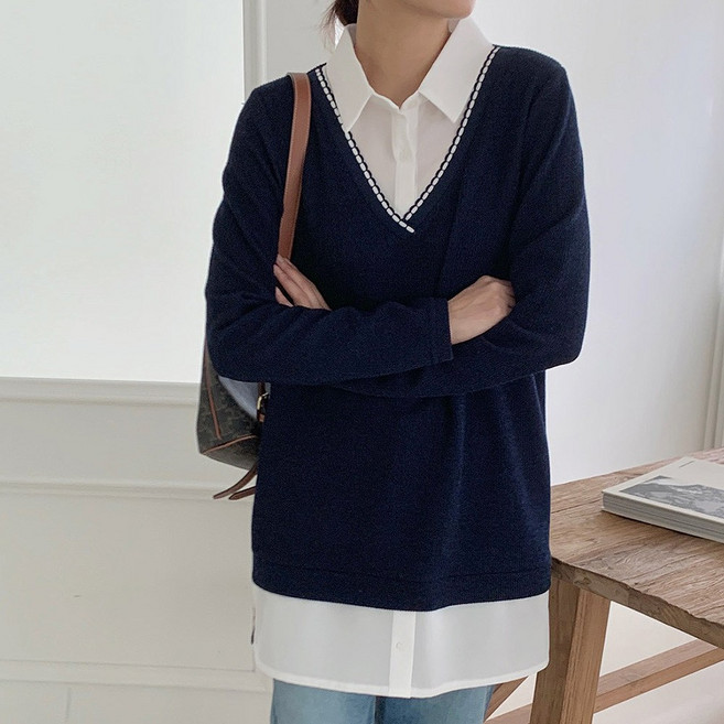 빅사이즈 물결시보리 티셔츠 레이어드 셔츠 블라우스 데이트룩 ~5XL 자체제작 1395