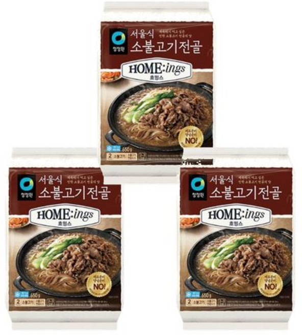 청정원 호밍스 서울식 소불고기전골 650g 3개