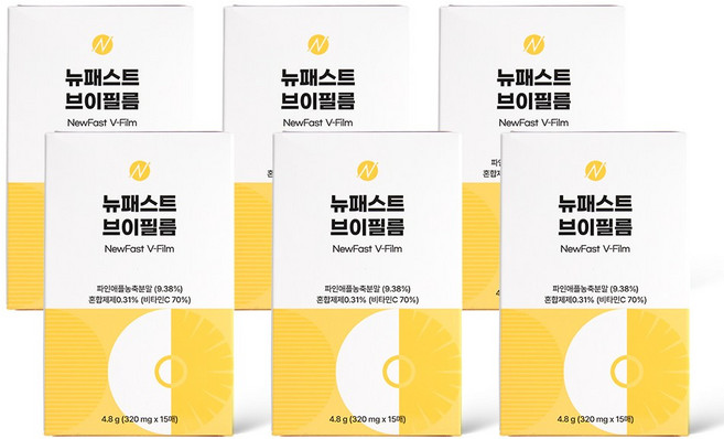 뉴패스트 브이필름 붓기제거 얼굴 종아리 팔뚝 허벅지, 4.8g, 6개