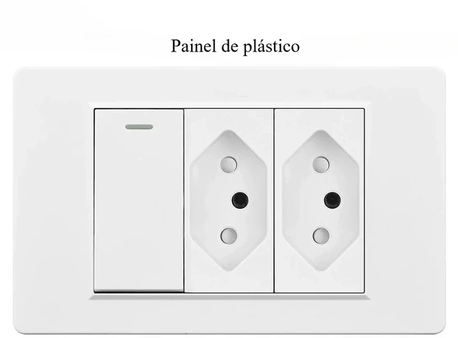 Melery 브라질 플러그 벽 소켓 20A USB Tomada&TypeC 전원 압력 스위치강화 플라스틱/유리 패널 위치 콘센, 10 1GANG 2OUTLET WH PC