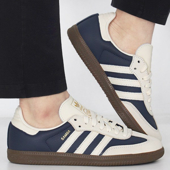 아디다스 삼바 OG W 스니커즈 운동화 나이트 네이비-크림 화이트 3S 로고