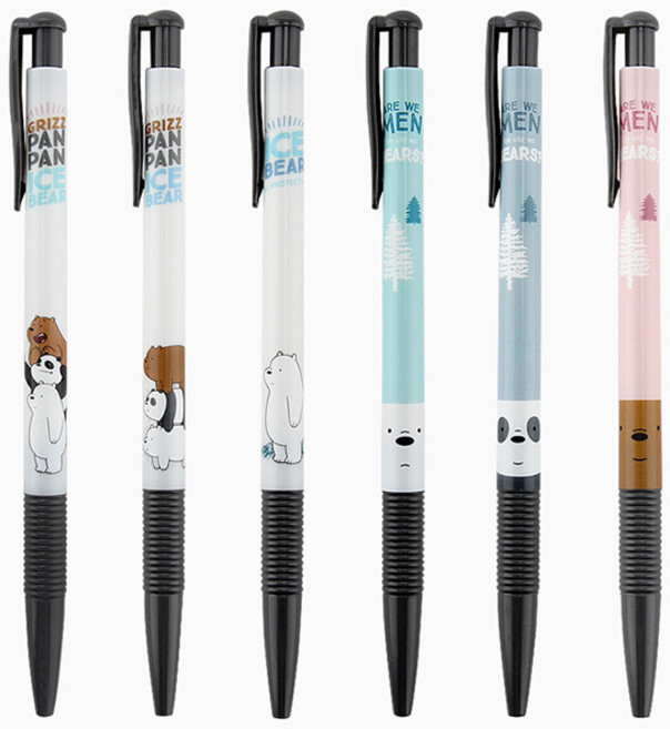 위베어베어스 노크펜 0.38mm 블랙 (랜덤)