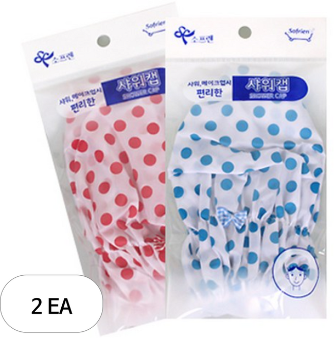 소프렌 도트 샤워 헤어캡, 랜덤 발송, 2개