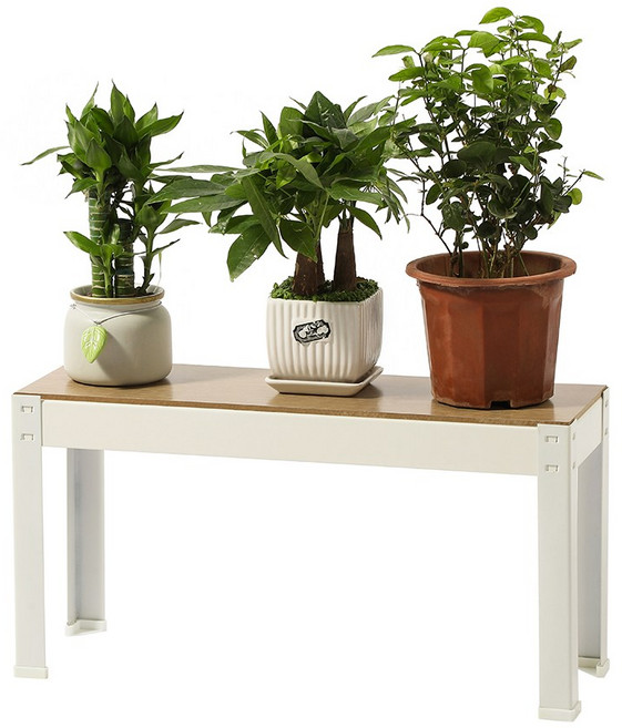 홈치치 화분 선반대 받침대 진열대, 1단, 화이트 600