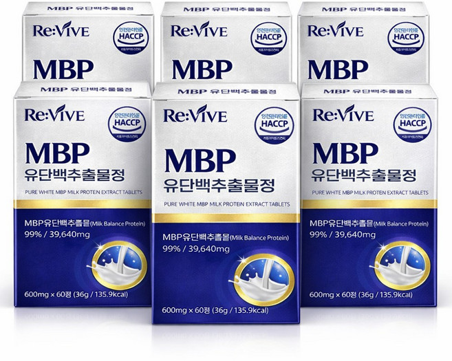 MBP 엠비피 유단백추출물 고함량99% HACCP 식약청인증 /12통구매시 뼈엔 mbp 엠비피 정품증정, 6개, 60정