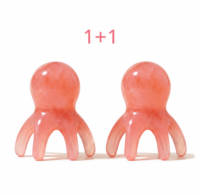 모에파 문어 괄사 지압 전신 마사지기 1+1 세트, 핑크, 1세트