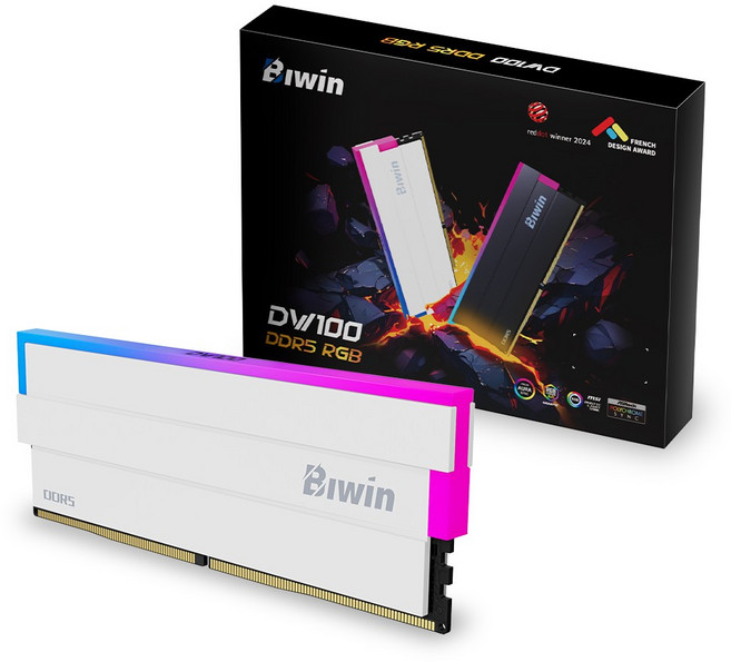 [공식수입사] Biwin DDR5-6000 CL30 DW100 RGB 화이트 패키지 (64GB(32Gx2)) 코잇, [BIWIN]B5DW100646030ER2G-CW013