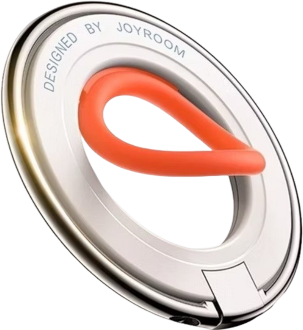 Joyroom 矽膠 MagSafe 指環支架 - 舒適握感 超強磁吸 車載兼容 iPhone/手機通用, 白色, 1個