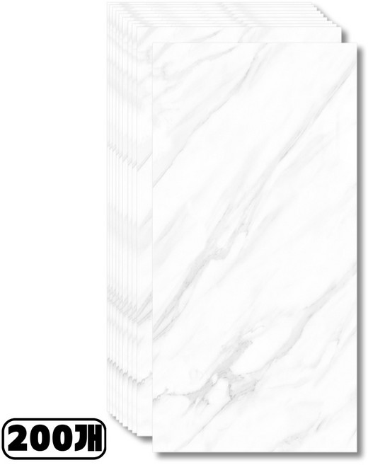 에이제이케이 붙이는 벽지 접착식 데코 타일 폼블럭 대리석 타일시트지 1박스 200개, 비앙코 화이트