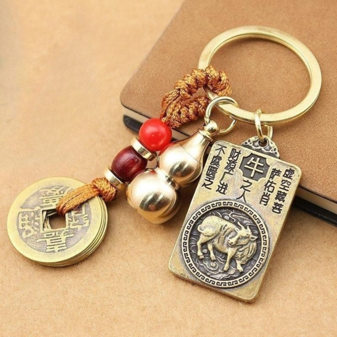 미리앤주 황동 띠 수호신 소원성취 키링, 2.소, 1개