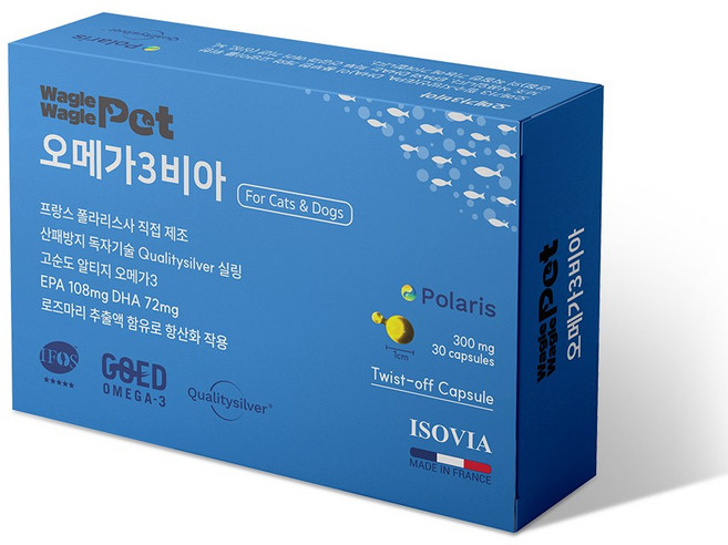 와글와글펫 반려동물 영양제, 30정, 오메가3, 1개