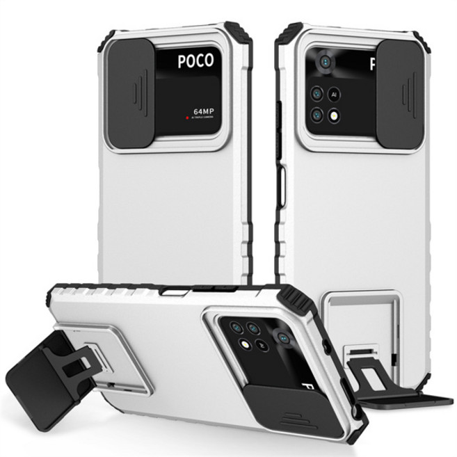 Xiaomi Poco X4 Pro 케이스 충격 방지 갑옷 슬라이드 렌즈 뒷면 커버 Poco Poko Pocco Little X4Pro X 4 Pro 4Pro X4 5G 케이스, [00] For Poco X4 PRO 5G, [00] White