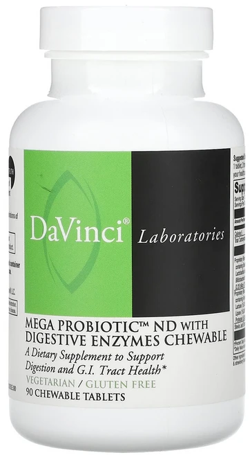 다빈치 랩 오브 버몬트 메가 프로바이오틱 ND 위드 다이제스티브 엔자임 90 츄어블, 1개, 90정 - 쿠팡