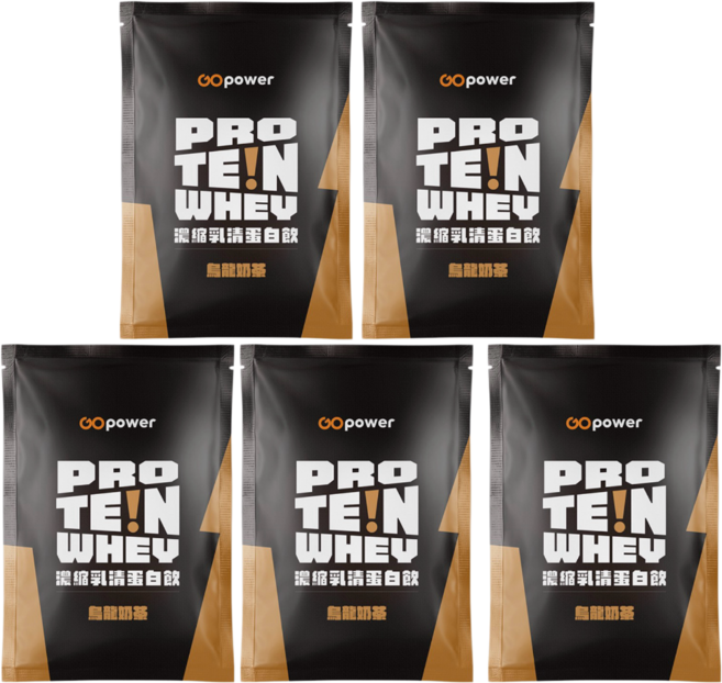 GOpower 濃縮乳清蛋白 烏龍奶茶風味 隨身包, 35g, 5個