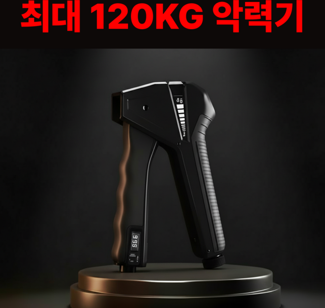 파워라이프 손 악력기 강도조절 완력 측정기 120kg, 1개, 블랙