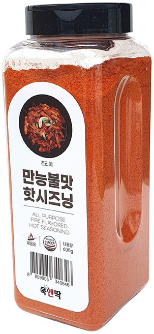 쿡앤딱 만능불맛 핫시즈닝 닭갈비 제육 쭈꾸미 오징어 볶음 불향 스모크향 가루, 1개, 600g