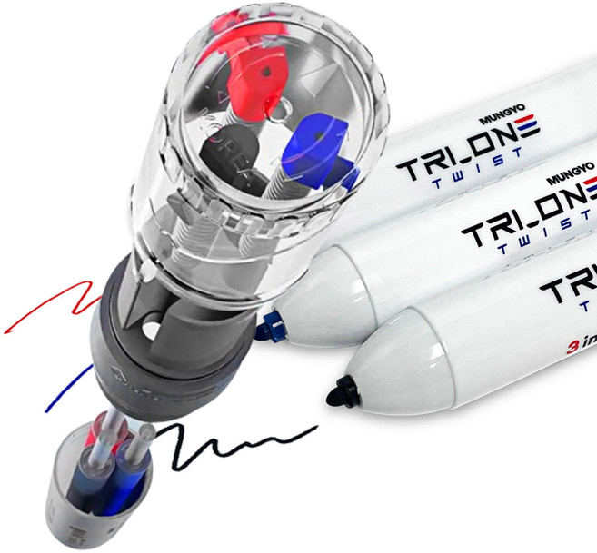 문교 얇은보드펜 3색일체형 멀티 세필 보드마카